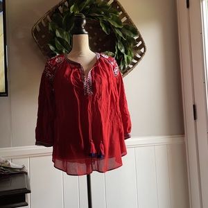 Firm Price ❗️Loft Embroidered Peasant Top